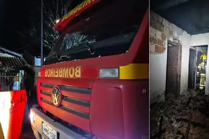 Fogo devasta casa durante a madrugada em Areado