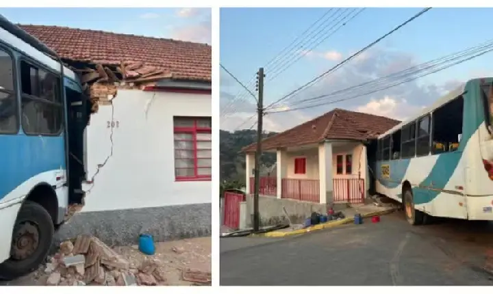 Ônibus desgovernado invade casa em São Roque da Fartura e deixa feridos