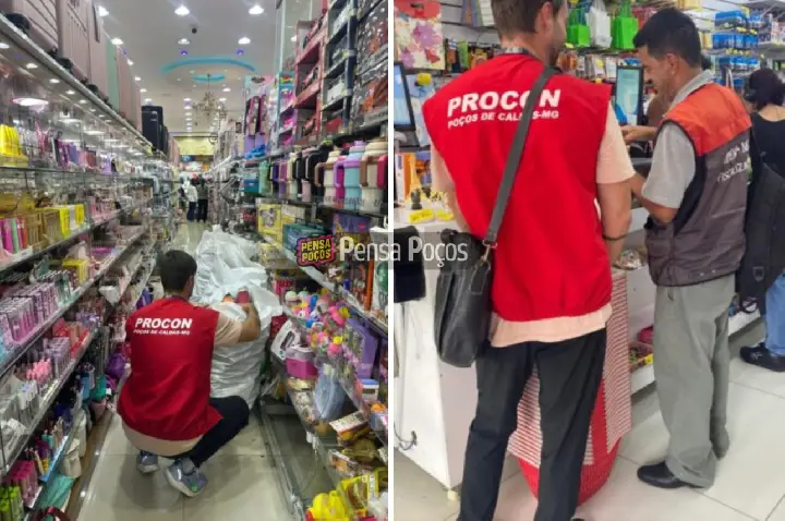 Três lojas flagradas vendendo produtos irregulares em Poços de Caldas