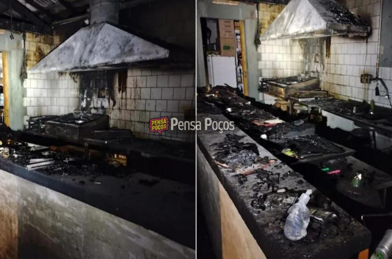 Fogo destrói hamburgueria na Avenida João Pinheiro em Poços